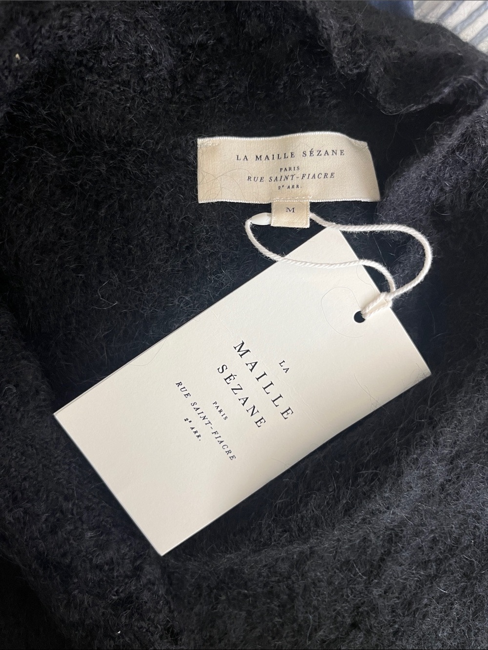 Sezane Gilet Angie Noir Kid Mohair Cardigan Sweater - Picture 10 of 14